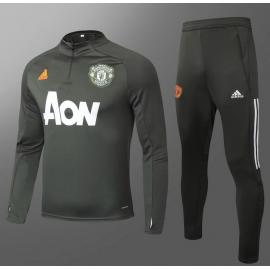 Chandal Manchester United 2021/2022 Vert Gris Enfant