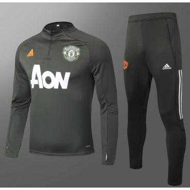 Chandal Manchester United 2021/2022 Vert Gris Enfant