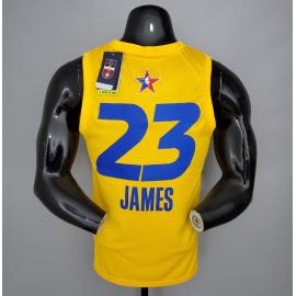 Maillot 2021 James#23 All-Star Jaune