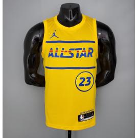 Maillot 2021 James#23 All-Star Jaune