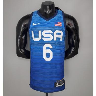 Maillot 2021 Olympic Games LILLARD#6 USA Team Blue