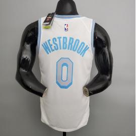 Maillot 2021 Westbrook#0 Lakers Retro blanc