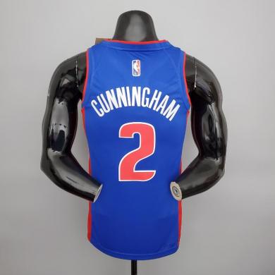 Maillot 75th ANNIVERSAIRE Cunningham #2 Pistons Blue