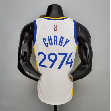 Maillot 75th ANNIVERSAIRE Curry #2974 Warriors blanc