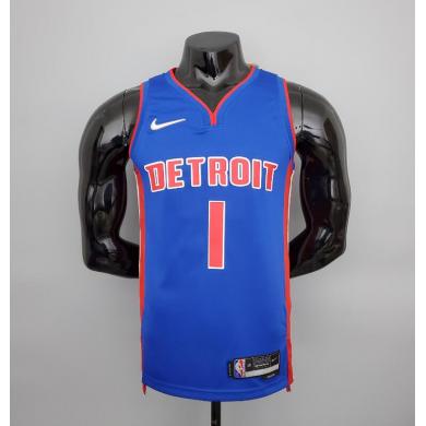 Maillot 75th ANNIVERSAIRE Iverson #1 Pistons Blue