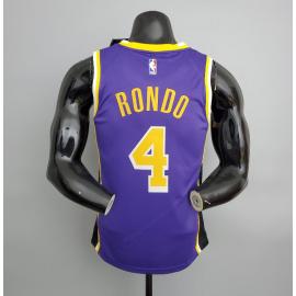 Maillot Lakers Rondo#4 Crew Neck Purple