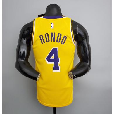 Maillot Lakers Rondo#4 Crew Neck Jaune