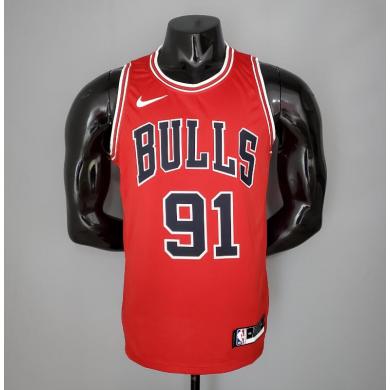 Maillot RODMAN#91 Chicago Bulls Red