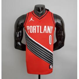 Maillot Trail Blazers Lillard #0 red