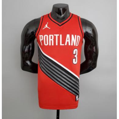 Maillot Trail Blazers McCollum #3 red