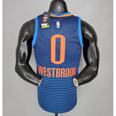 Maillot WESTBROOK#0 Thunder Blue Stripes