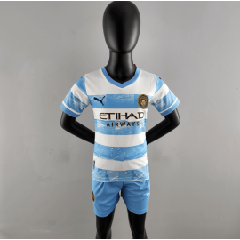 Maillot 22/23 Manchester City Conmemorativa Blanc Bleu Enfant