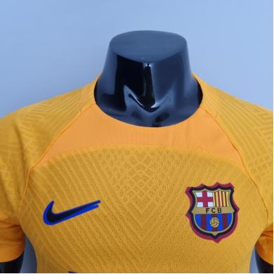 Maillot 22/23 Versión Jugador Barcelona Training Kit Jaune