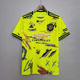 Maillot Manchester United FC European Training 2020-2021-Vert Fluorescente