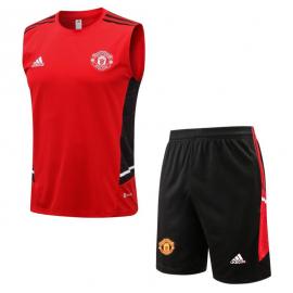 Maillot Sans Manches Manchester United Rojo 22-23 + Pantalone