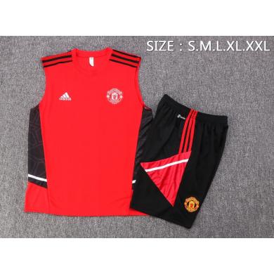 Maillot Sans Manches Manchester United Rojo 22-23 + Pantalone