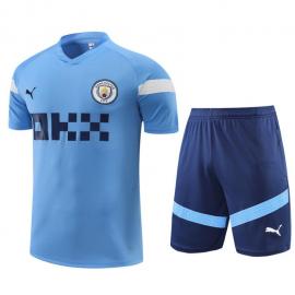 Maillot Manchester City d'entrainement 22/23 Bleu+ Pantalon