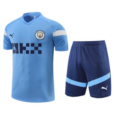 Maillot Manchester City dentrainement 22/23 Bleu+ Pantalon