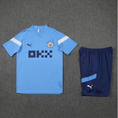 Maillot Manchester City dentrainement 22/23 Bleu+ Pantalon