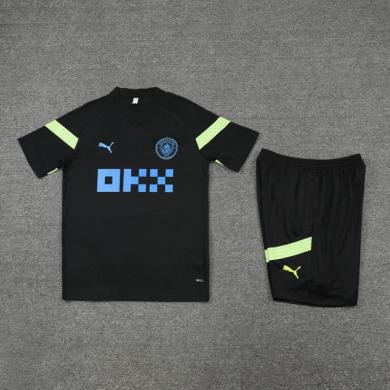 Maillot Manchester City dentrainement 22/23 Noir+ Pantalon