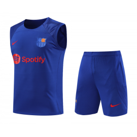 Maillot Sans Manches Barcelona d'entrainement 23/24 Bleu+ Pantalon