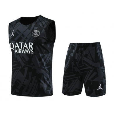 Maillot Sans Manches Paris Saint-Germain dentrainement 23/24 Noir+ Pantalon