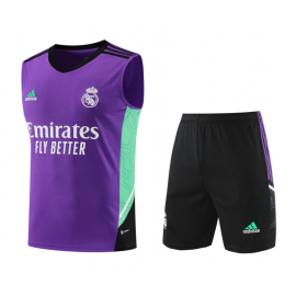 Maillot Sans Manches Real Madrid CF d'entrainement 2022-2023 Púrpura+ Pantalon