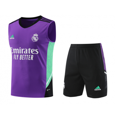 Maillot Sans Manches Real Madrid CF dentrainement 2022-2023 Púrpura+ Pantalon