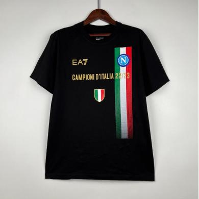 Maillot Napoli Serie A Campioni Champions Noir 22-23