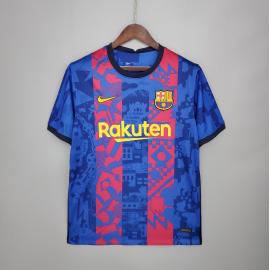 Maillot Barcelona Para La Champions 2021-22 Enfant