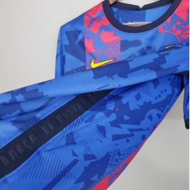 Maillot Barcelona Para La Champions 2021-22 Enfant