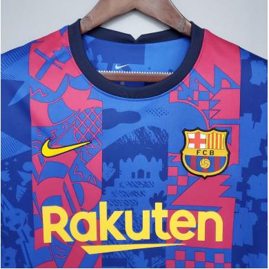 Maillot Barcelona Para La Champions 2021-22 Enfant