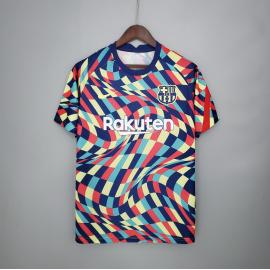 Maillot Calentamiento Fc Barcelona 2020/2021 Bleu