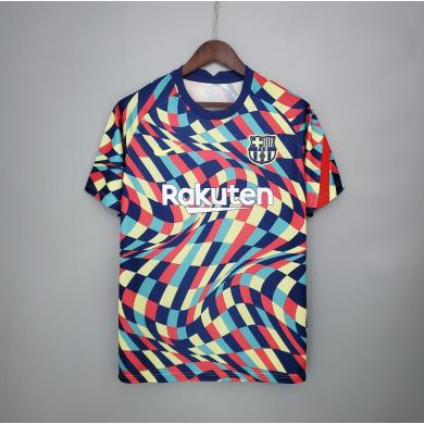 Maillot Calentamiento Fc Barcelona 2020/2021 Bleu