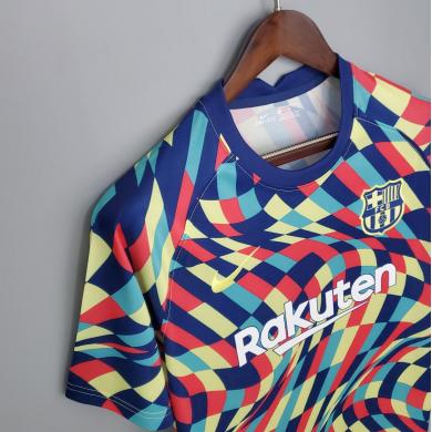 Maillot Calentamiento Fc Barcelona 2020/2021 Bleu