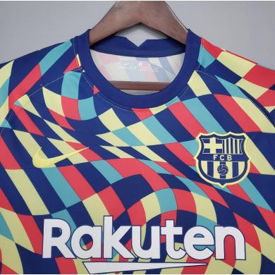 Maillot Calentamiento Fc Barcelona 2020/2021 Bleu