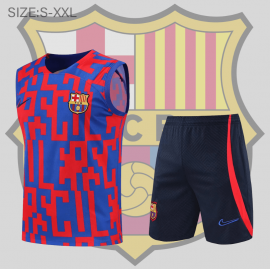 Maillot Sans Manches Barcelona 22/23 ROJA Y Bleu+ Pantalon