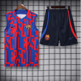 Maillot Sans Manches Barcelona 22/23 ROJA Y Bleu+ Pantalon