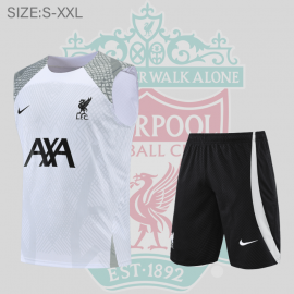 Maillot Sans Manches Liverpool d'entrainement 22/23 Blanc+ Pantalon