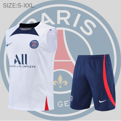 Maillot Sans Manches PSG dentrainement 22/23 Blanc+ Pantalon