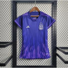 Maillot Argentine Extérieur Coupe du monde 2022 3 estrellas Femme