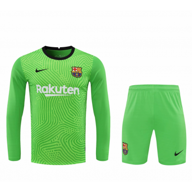 Maillot Barcelona Gardien Vert Manches Longues Enfant