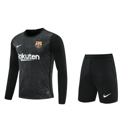 Maillot Gardien Barcelona 2021 Noir Manches Longues