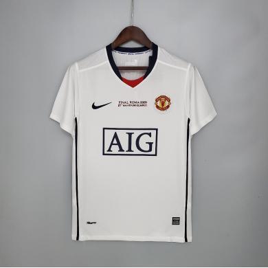 Maillot Retro Manchester United 08/09 Champions League Blanc visitante