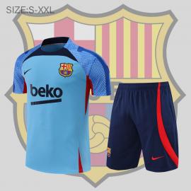 Maillot 22/23 Barcelona Entreno Equipacion Manga Corta Bleu