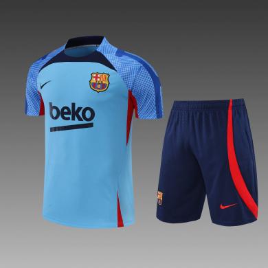 Maillot 22/23 Barcelona Entreno Equipacion Manga Corta Bleu