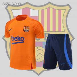 Maillot 22/23 Barcelona Entreno Equipacion Manga Corta Naranja