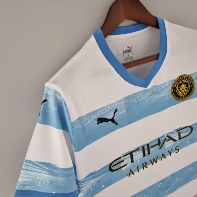 Maillot 22/23 Manchester City Conmemorativa Blanc Bleu