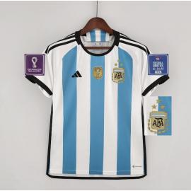 Maillot Argentine Domicile Coupe du monde 2022 Enfant 3 Estrellas