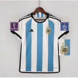 Maillot Argentine Domicile Coupe du monde 2022 3 Estrellas